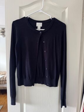H&M Navy Blue Button-Up Cardigan